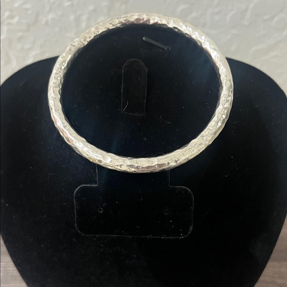 Hammered Silver Bangle - image 1